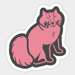 Pink Arctic fox Sticker